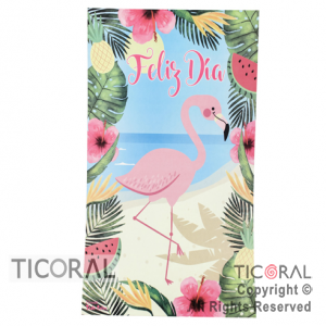 FLAMINGO AFICHE RECTANGULAR FELIZ DIA x 2